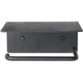 Ferm Living Holder til toiletpapir DORA 14 cm, sort, rustfrit stål, fast LIVING