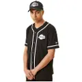 New Era Distressed Logo Button Up Los Angeles Lakers T-shirt Med Korte ærmer