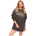 Superdry Luxe Metallic Logo Hood Langærmet Kort Kjole