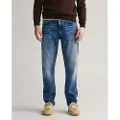Gant Ganttil mænd. 1000260 Blå slim fit-jeans (38/32), Casual, Bomuld, Denim