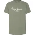 Pepe Jeans Pepe Jeanstil mænd. PM509428 Abel grøn T-shirt (M), Casual, Korte ærmer, Økologisk bomuld, Bæredygtig