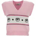 CHIARA FERRAGNI 75cbfm07 Kortærmet V-hals T-shirt