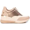 Xti Xtitil kvinder. 14187402-BEIGE Træningssko 141874 beige - Kilehøjde 6 cm (37), 5-8 cm, Lynlås, Casual