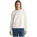Gant Ganttil kvinder. 4201414 Shield sweatshirt med rund hals, hvid (L), Casual, Bomuld