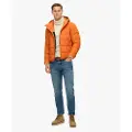 Superdry Superdrytil mænd. M5011935A Vatteret jakke med hætte Expedition orange (L), Casual, Genanvendt polister, Bæredygtig
