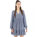 Pepe Jeans Pepe Jeanstil kvinder. PL953408 Kjole Jara blå (M), Casual, Viscose, Lange ærmer