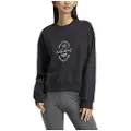 Adidas Signature Graphic Print Fleece Loose Sweatshirt
