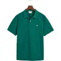 Gant Ganttil mænd. 2210 Pique Polo Regular Fit Skjoldgrøn (XL), Casual, Bomuld, Korte ærmer