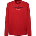 Pepe Jeans Pepe Jeanstil mænd. PM508209 Eggo Lang T-shirt rød (M), Casual, Bomuld, Lange ærmer