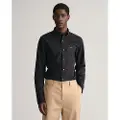 Gant Ganttil mænd. 3000302 Pinpoint Slim Fit Oxford-skjorte sort (3XL), Casual, Bomuld, Klassisk, Lange ærmer