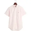 Gant Ganttil mænd. 3000101 Regular Fit kortærmet skjorte i pink poplin (S), Casual, Bomuld, Korte ærmer