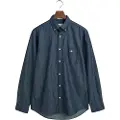 Gant Ganttil mænd. 3000400 Skjorte Regular Fit navy indigo (M), Casual, Bomuld, Klassisk, Lange ærmer, Blå