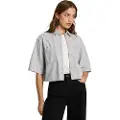 Pepe Jeans Pepe Jeanstil kvinder. PL304869 Elle Cloud blå skjorte (L), Casual, Bomuld, Korte ærmer, Bæredygtig