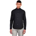 G-Star G-Startil mænd. D17026-C271-6484 Dressed Super Slim skjorte sort (XS), Casual, Bomuld, Lange ærmer