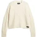 Superdry Superdrytil kvinder. W6110498A Mælkehvid chunky strikket trøje (XL), Casual, Polyester, Lange ærmer