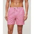 Superdry Superdrytil mænd. M3010231A Trykt badedragt lavet af genbrugsmateriale pink (XL), Badetøj, Bæredygtig, Genanvendt polyester