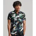 Superdry Superdrytil mænd. M4010620A Hawaii-skjorte med korte ærmer, sort (XXL), Casual, Modal