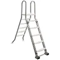 AstralPool Aisi-Ø43 Sikkerhedsstige Trin Med Platform Til Overjordiske Pools 2x5 304l 1.5m