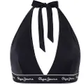 Pepe Jeans Pepe Jeanstil kvinder. PLB10518 Bikinitop med logo, sort (S), Badetøj, Polyester