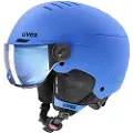 Uvex Rocket JR Visor, skihjelm med visir, junior, blå