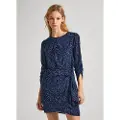 Pepe Jeans Pepe Jeanstil kvinder. PL953535 Clarin kjole navy (M), Casual, Bomuld, 3/4 ærmer, Bæredygtig, Blå