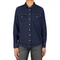 Pepe Jeans Pepe Jeanstil kvinder. PL304894BC3 Almindelig blå skjorte (L), Casual, Bomuld, Lange ærmer, Bæredygtig