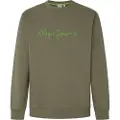 Pepe Jeans Pepe Jeanstil mænd. PM582715 Ny Joe Crew Sweatshirt grøn (M), Casual, Økologisk bomuld, Bæredygtig