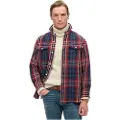 Superdry Superdrytil mænd. M4010865A Merchant Store navy ternet skjorte, rød (M), Casual, Bomuld, Lange ærmer, Blå