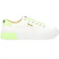 No name NO NAMEtil kvinder. QNBCCF0 Træningssko i genanvendt bomuldslærred Reset Sneaker hvid, grøn (39), Stof, Fast, Blonder, Casual
