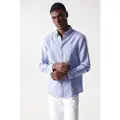 Salsa Jeans Cotton Linnen Regular Fit Skjorte Med Lange ærmer