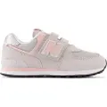 New Balance New Balanceunisex til børn. PV574V1 Læder 574 Core Hook & Loop grå træningssko (34.5 W), Fast, Velcro, Casual, børnetøj