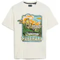 Superdry Superdrytil mænd. M1011921A T-shirt Neon Travel hvid (XL), Casual, Bomuld, Korte ærmer