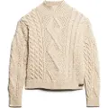 Superdry Aran Cable Knit Striktrøje Med Høj Hals
