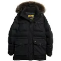 Superdry Superdrytil mænd. M5011744A Chinook Parka i syntetisk pels, sort (S), Casual, Genanvendt polister