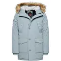 Superdry Superdrytil mænd. M5011573A Parka med hætte i imiteret pels Everest grå (M), Casual, Polyester, Bæredygtig