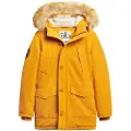 Superdry Superdrytil mænd. M5011741A Mustard Everest parka med hætte i imiteret pels (S), Casual, Polyester, Sennepsgul, Bæredygtig