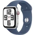 Apple Watch SE GPS + Cellular 44mm - Silver Aluminium Case with Denim Sport Band - M/L
