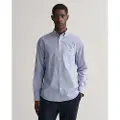 Gant Ganttil mænd. 3000140 Poplin-skjorte Regular Fit Banker Stripe blå (XS), Casual, Bomuld, Lange ærmer