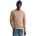 Gant Ganttil mænd. 87211 Jumper med rund hals i brun, fin uld (3XL), Casual, Bomuld, Lange ærmer
