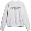 Superdry Superdrytil kvinder. W2012172A Sport Luxe grå løs sweatshirt med rund hals (XL), Casual, Bomuld