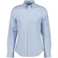 Gant Ganttil mænd. 3000302 Pinpoint Slim Fit Oxford-skjorte blå (XL), Casual, Bomuld, Klassisk, Lange ærmer