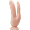 Blush Dr. Skin 8 - sugekop dobbelt dildo (natur)