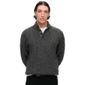 Superdry Superdrytil mænd. M6110623A Grå flettet strikket trøje (S), Casual, Polyester