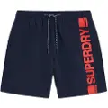 Superdry Superdrytil mænd. M3010236A Badedragt af genbrugsmateriale med havsportsgrafik (S), Badetøj, Genanvendt polister, Bæredygtig, Blå