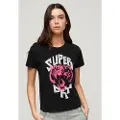Superdry Indigo Workwear Cap Lo-fi Rock Graphic Fitted T-shirt Med Korte ærmer