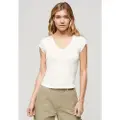 Superdry Essential Lace Trim Kortærmet V-hals T-shirt