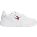 Tommy Hilfiger Tommy Jeanstil kvinder. EN0EN02505 Retro Basket lædersko hvid (41), Fast, Blonder, Casual, Sport