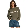 Pepe Jeans Pepe Jeanstil kvinder. PL581452 Sweatshirt Gayle grøn (L), Casual, Økologisk bomuld, Bæredygtig