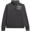 Superdry Superdrytil mænd. M2013653A Vintage Athletic sort trøje med bagerkrave (S), Casual, Grå, Bomuld, Lange ærmer