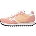 Pepe Jeans Pepe Jeanstil kvinder. PLS40013 Brit-On Print Orange Sneakers i læder (40), Fast, Blonder, Casual